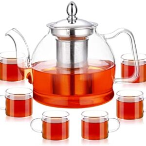 Teapot made of clear glass, teapot made of high borosilicate glass